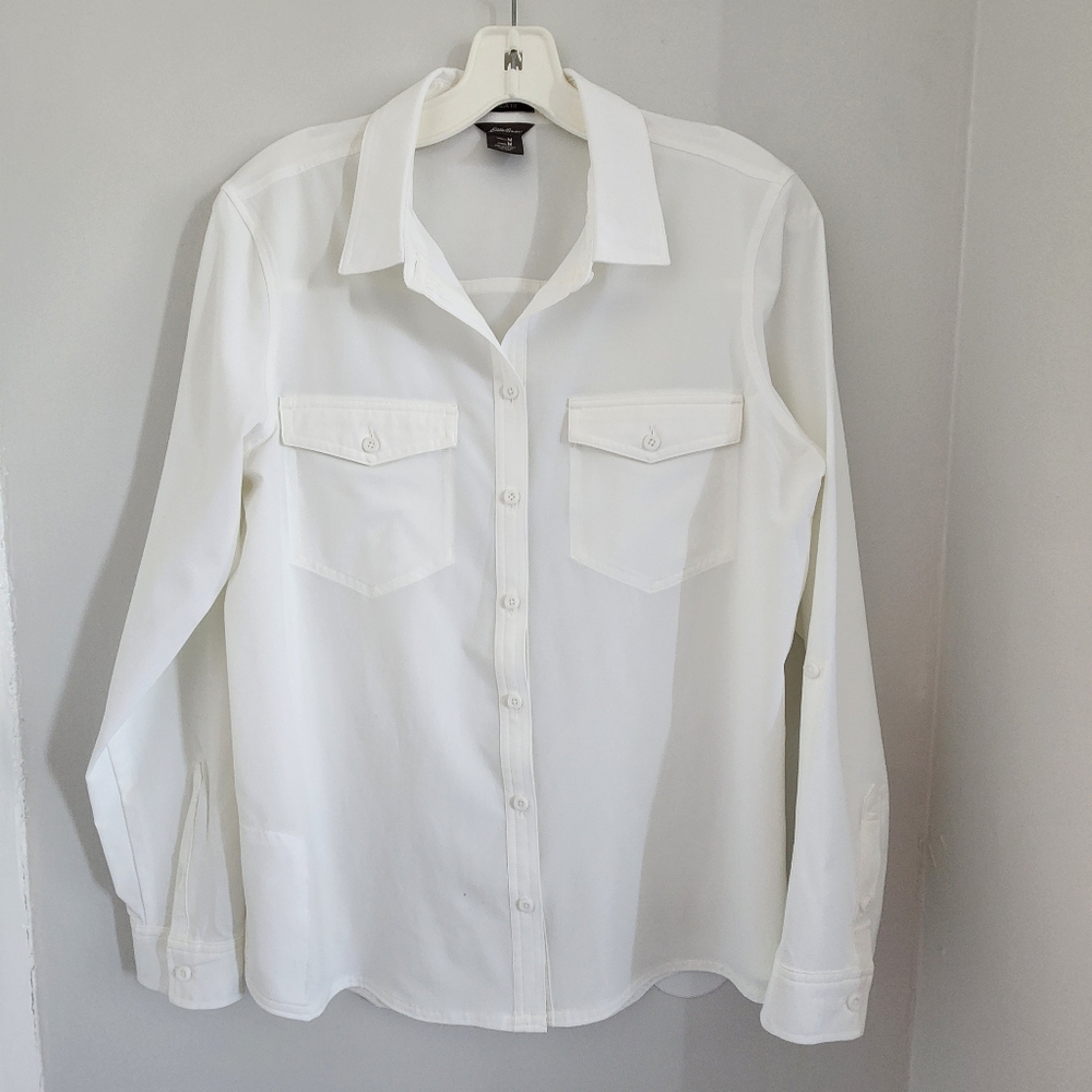 Eddie Bauer Departure White Shirt Size M
